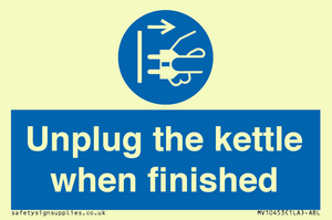 Unplug the kettle when finished